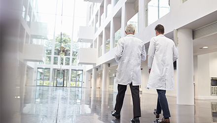 Doctors walking in hall