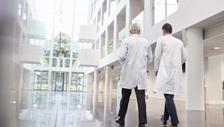 Doctors walking in hall