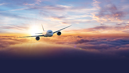 Airplane in sky