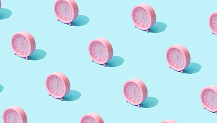 Pink alarm clocks
