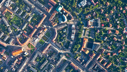 Aerial view of town
