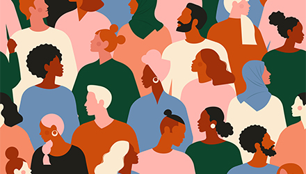 Crowd of diverse people