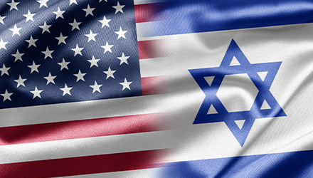 America and Israel flags