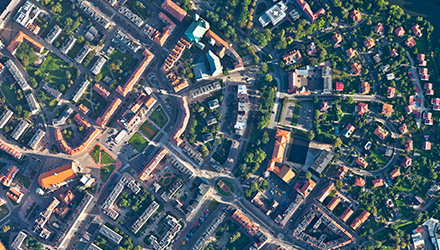 Aerial view of town