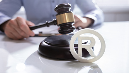 Trademark symbol and Gavel