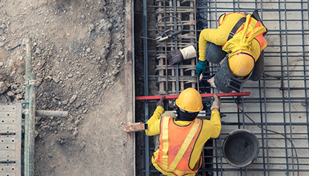 People working at construction site