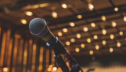 Microphone and stage lights