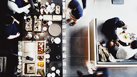 Aerial of restaurant