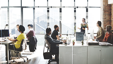 People working in an office