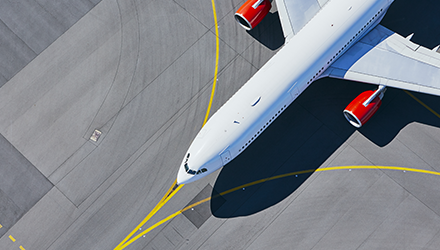 Aerial of airplane