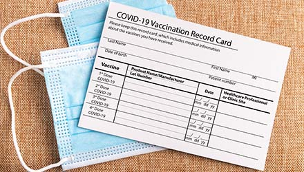 Covid Vaccination Card with Masks