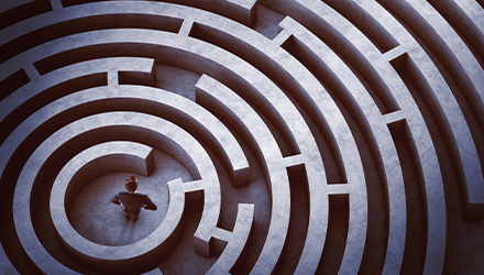 person in a maze