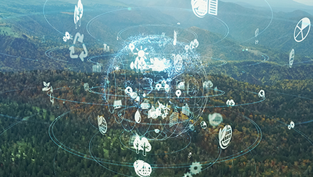 Graphic Earth and Trees