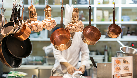 Chef with Pots and Pans