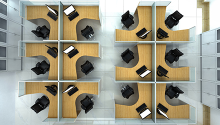 Graphic of Wood Cubicles