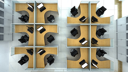 Graphic of Wood Cubicles