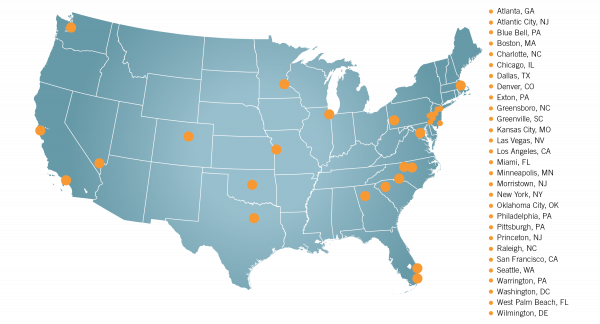 Map of Fox Rothschild Offices