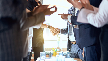 handshake and clapping