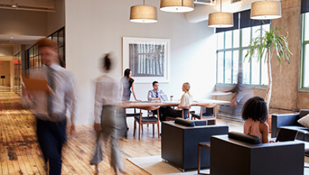 office, people walking