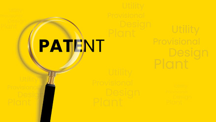 Magnifying Glass looking at the word Patent