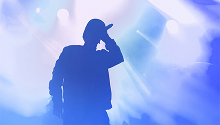 silhouette of singer