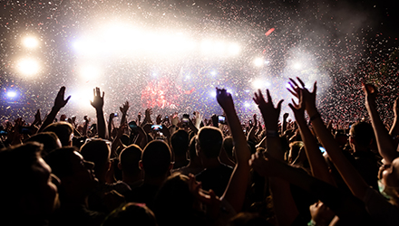 view from inside crowd at concert