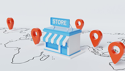 Store On map of the world