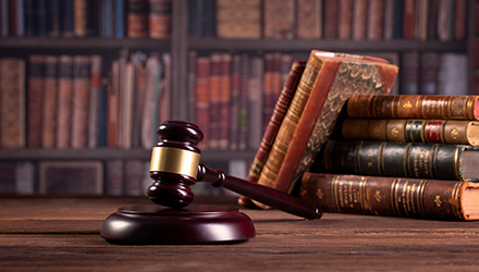 gavel and books