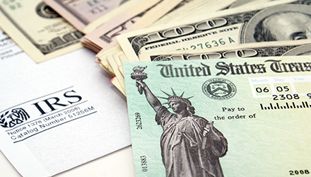 IRS document and currency