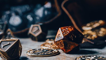 dungeons and dragons dice and coins