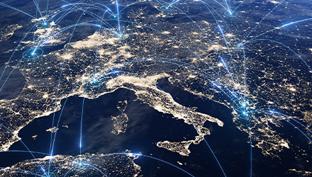 satellite view of Italy