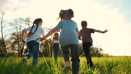 Children playing outdoors