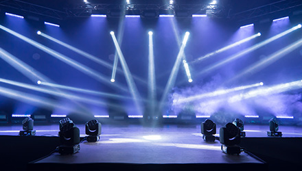 Stage with lights