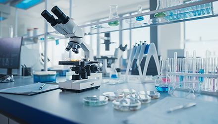 Medical Lab with Microscope