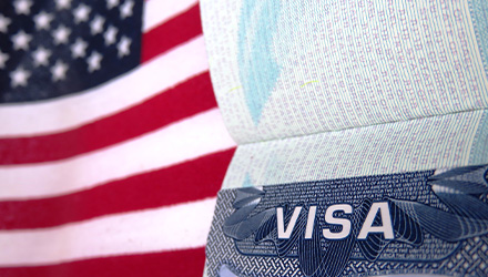 Picture of American Flag with a Visa