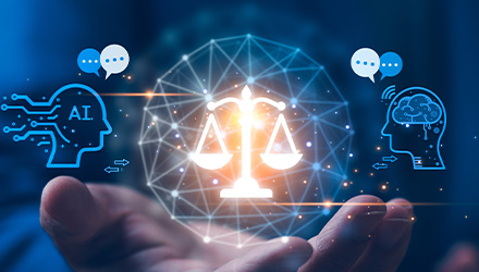 AI and scales of justice